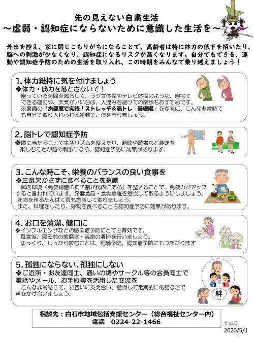 虚弱・認知症にならないために意識した生活　5つのポイント