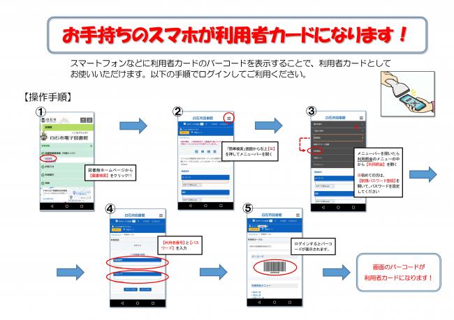 お手持ちのスマホが利用者カードになります