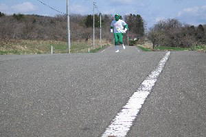 5km折り返し地点まで頑張っています